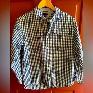 Tommy Hilfiger Boys button down long sleeve shirt. L (16-18)  blue/white